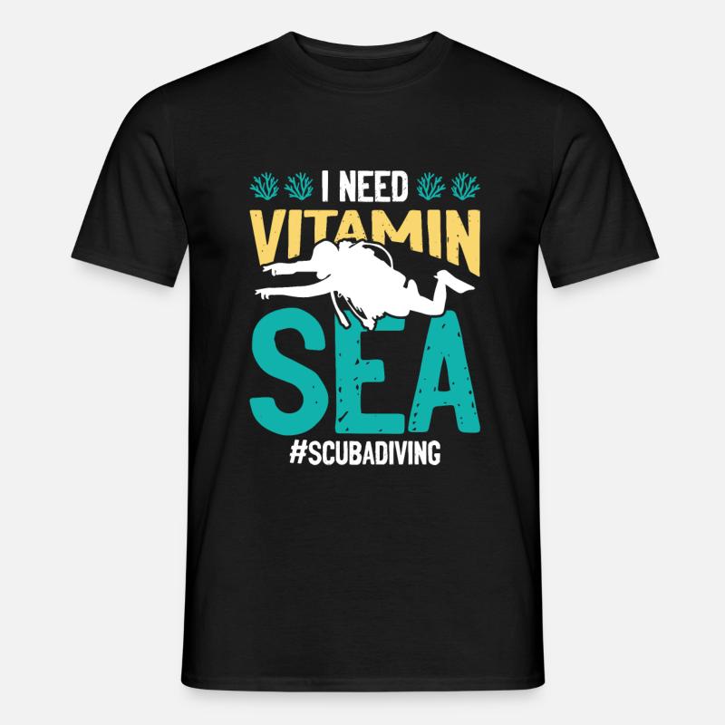 Tauchen Taucher vitamin - Männer T-Shirt - Schwarz