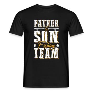 Fishing dad papa son - Men's T-Shirt - black - Front - AI Model Male 178 light (178cm)