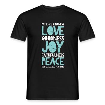 Bible bible verset l'amour paix - T-shirt homme - noir - Devant - AI Model Male 178 light (178cm)