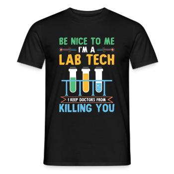 Science laboratory science saying - Men's T-Shirt - black - Front - AI Model Male 178 light (178cm)