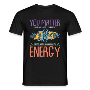 Energy science science - Men's T-Shirt - black - Front - AI Model Male 178 light (178cm)
