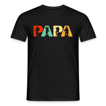 Climber Hiker Dad, Retro Papa Hiking Father's Gift - Men's T-Shirt - black - Front - AI Model Male 178 light (178cm)