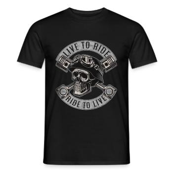 Live To Ride Motorcyclist Biker - Men's T-Shirt - black - Front - AI Model Male 178 light (178cm)