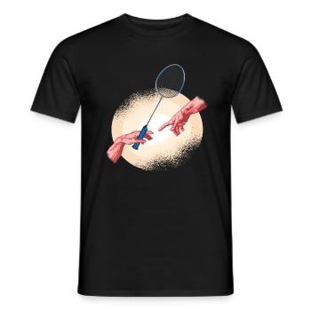 badminton - Men's T-Shirt - black - Front - AI Model Male 178 light (178cm)