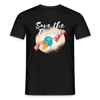 Rette den Planeten Earth Day Umwelt Erde schmilzt - Männer T-Shirt - Schwarz - Vorne - AI Model Male 178 light (178cm)
