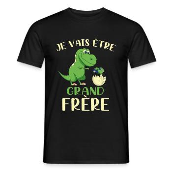 Je vais être Grand Frère 2021Dino - Männer T-Shirt - Schwarz - Vorne - AI Model Male 178 light (178cm)