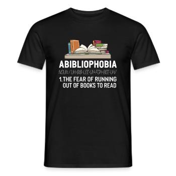 Abibliophobia Book Lover Avid Reader Bookworm - Männer T-Shirt - Schwarz - Vorne - AI Model Male 178 light (178cm)