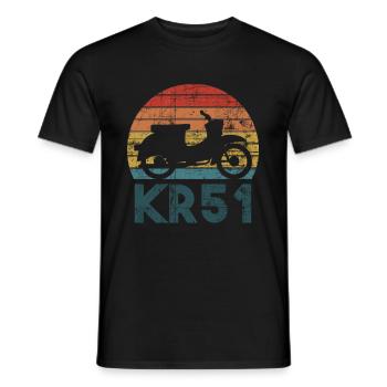 Simson KR51 Schwalbe Zweitakt DDR Moped Mofa - Männer T-Shirt - Schwarz - Vorne - AI Model Male 178 light (178cm)