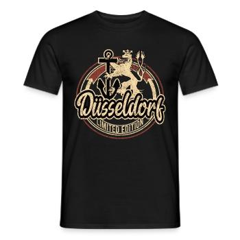 Düsseldorf Retro Logo - Männer T-Shirt - Schwarz - Vorne - AI Model Male 178 light (178cm)