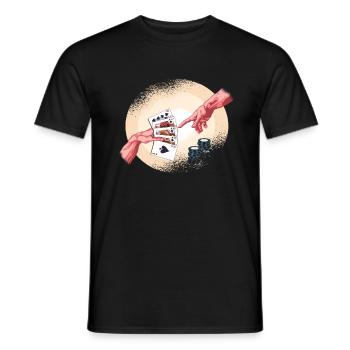Poker Texas HoldEm Blessed Cartes à Jouer Poker - T-shirt homme - noir - Devant - AI Model Male 178 light (178cm)