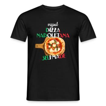 best pizza maker Homemade Original Pizza Naples - Men's T-Shirt - black - Front - AI Model Male 178 light (178cm)