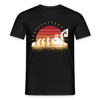 Retro Bagger Baggerfahrer Evolution Baustelle - Männer T-Shirt - Schwarz - Vorne - AI Model Male 178 light (178cm)
