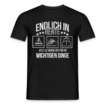 Rentner mit Boot Ruhestand genießen Rente - Männer T-Shirt - Schwarz - Vorne - AI Model Male 178 light (178cm)