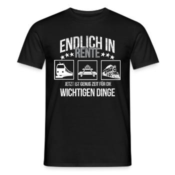 Rentner Modelleisenbahn Ruhestand genießen Rente - Männer T-Shirt - Schwarz - Vorne - AI Model Male 178 light (178cm)