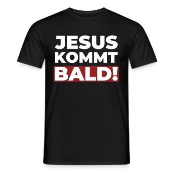 Jesus Christus kommt bald - Christliches Shirt - Männer T-Shirt - Schwarz - Vorne - AI Model Male 178 light (178cm)