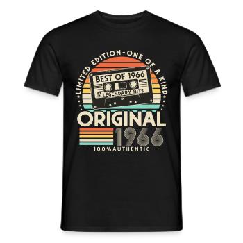 1966 Vintage Vintage Rétro Cadeau d’anniversaire - T-shirt homme - noir - Devant - AI Model Male 178 light (178cm)