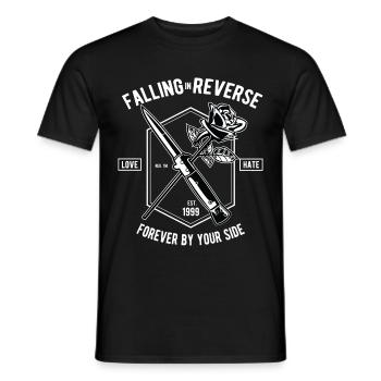 FALLING IN REVERSE - Hassliebe Shirt Motiv - Männer T-Shirt - Schwarz - Vorne - AI Model Male 178 light (178cm)