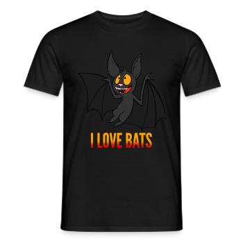 J'adore les chauves-souris - T-shirt homme - noir - Devant - AI Model Male 178 light (178cm)
