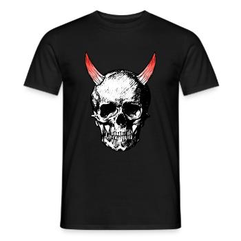 Devils Skull - Männer T-Shirt - Schwarz - Vorne - AI Model Male 178 light (178cm)