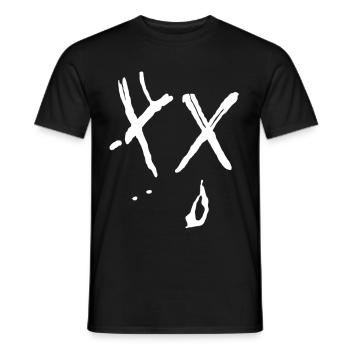 XX Tear | Emoticon Unisex T-Shirt - Männer T-Shirt - Schwarz - Vorne - AI Model Male 178 light (178cm)