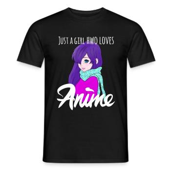 Just A Girl Who Loves Anime Gifts for Teen Girls - Männer T-Shirt - Schwarz - Vorne - AI Model Male 178 light (178cm)