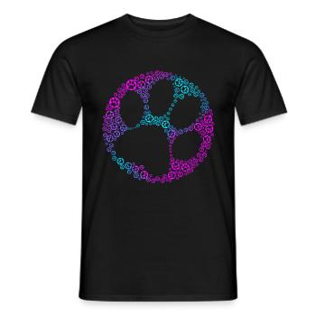 Empreinte de patte Avec de nombreuses empreintes de pattes - T-shirt homme - noir - Devant - AI Model Male 178 light (178cm)