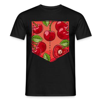 Fruits d’été Cadeau Sac Coffre Cerises - T-shirt homme - noir - Devant - AI Model Male 178 light (178cm)