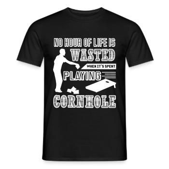 Cornhole Play Cornhole - Men's T-Shirt - black - Front - AI Model Male 178 light (178cm)