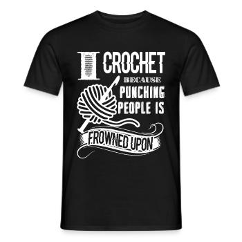 Crocheting I Crochet - Men's T-Shirt - black - Front - AI Model Male 178 light (178cm)