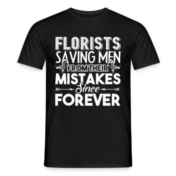 Florist Florists Saving Men - Men's T-Shirt - black - Front - AI Model Male 178 light (178cm)
