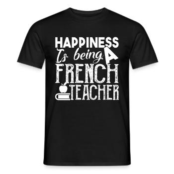 Happiness Is Being A French Teacher - Men's T-Shirt - black - Front - AI Model Male 178 light (178cm)