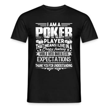 Poker I am A Poker Player - Men's T-Shirt - black - Front - AI Model Male 178 light (178cm)