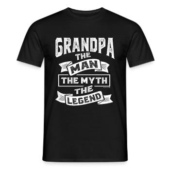 Grand-père l'homme la légende - T-shirt homme - noir - Devant - AI Model Male 178 light (178cm)