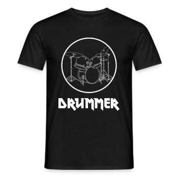 Drummer - drums - Men's T-Shirt - black - Front - AI Model Male 178 light (178cm)