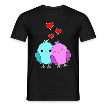 Liebesvögel - Love Birds - Männer T-Shirt - Schwarz - Vorne - AI Model Male 178 light (178cm)