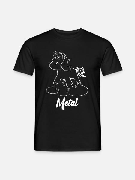 Metal Einhorn - Einhorn - Metal - Musik - Männer T-Shirt - Schwarz