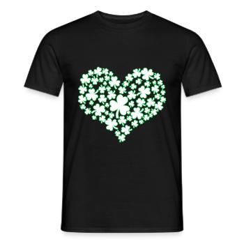 Coeur - St Patricks Day - St Patricks Day - Kleebl - T-shirt homme - noir - Devant - AI Model Male 178 light (178cm)