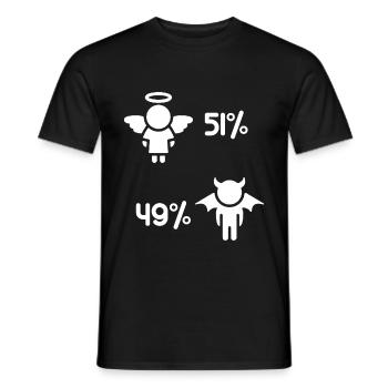 Angels and Demons - Funny saying - Men's T-Shirt - black - Front - AI Model Male 178 light (178cm)