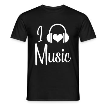I Love Music - Männer T-Shirt - Schwarz - Vorne - AI Model Male 178 light (178cm)