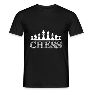 Schach - Chess - Figuren - Männer T-Shirt - Schwarz - Vorne - AI Model Male 178 light (178cm)