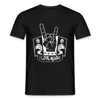 Love Music - Rock - Heavy Metal - T-shirt homme - noir - Devant - AI Model Male 178 light (178cm)
