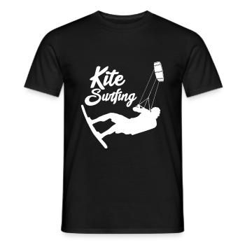 Kite Surfer am Stand - Blue Colour - Männer T-Shirt - Schwarz - Vorne - AI Model Male 178 light (178cm)
