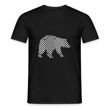 Geometric Bear - Geometry Design of a Bear - Men's T-Shirt - black - Front - AI Model Male 178 light (178cm)