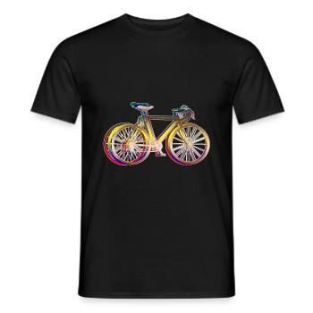 Fahrrad - Rennrad Bunt Style - Männer T-Shirt - Schwarz - Vorne - AI Model Male 178 light (178cm)