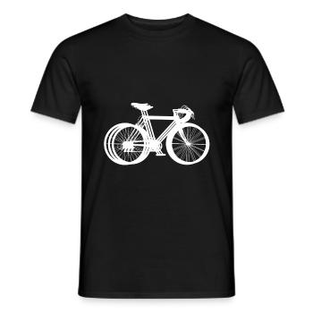 Bicycle Road Bike Black White Style - Men's T-Shirt - black - Front - AI Model Male 178 light (178cm)