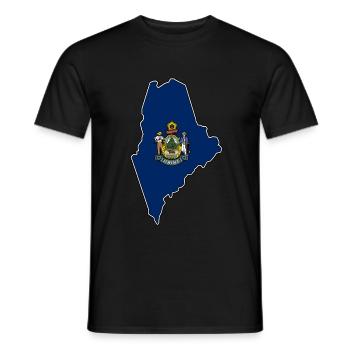 Maine flag map - Men's T-Shirt - black - Front - AI Model Male 178 light (178cm)