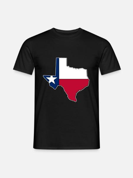 Texas Flagge Landkarte - Männer T-Shirt - Schwarz