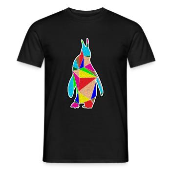 Geometrischer Pinguin Geometrisch - Männer T-Shirt - Schwarz - Vorne - AI Model Male 178 light (178cm)