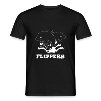 Delphin Flippers Meer Strand Spritzer - T-shirt homme - noir - Devant - AI Model Male 178 light (178cm)