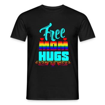 Free Mom Hugs - Men's T-Shirt - black - Front - AI Model Male 178 light (178cm)